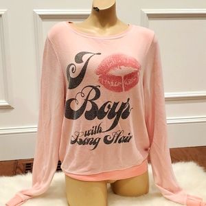 Wildfox baggy beach jumper Small pink